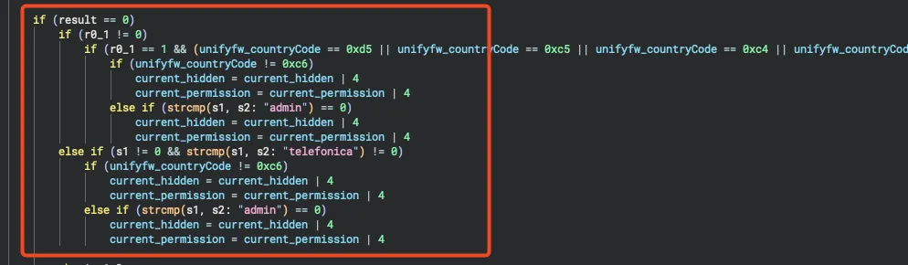 Binary Ninja showing LOGNAME and LOGFROM variable checks in cmdsh